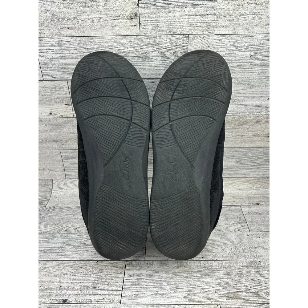 Cloudsteppers‎ by Clarks Black Slip On Comfort Loafers Casual Walking Shoes Sz 8